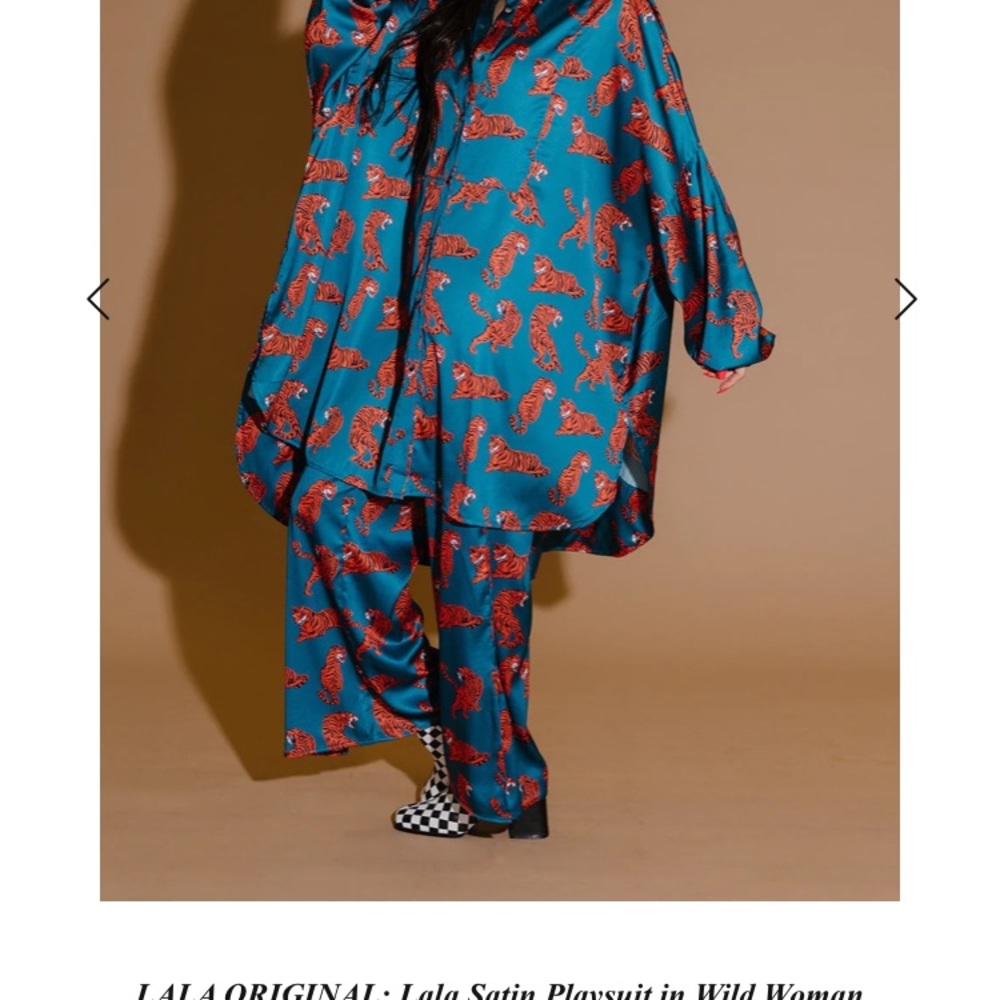 Dressed in Lala Satin Play Suit in Wild Woman